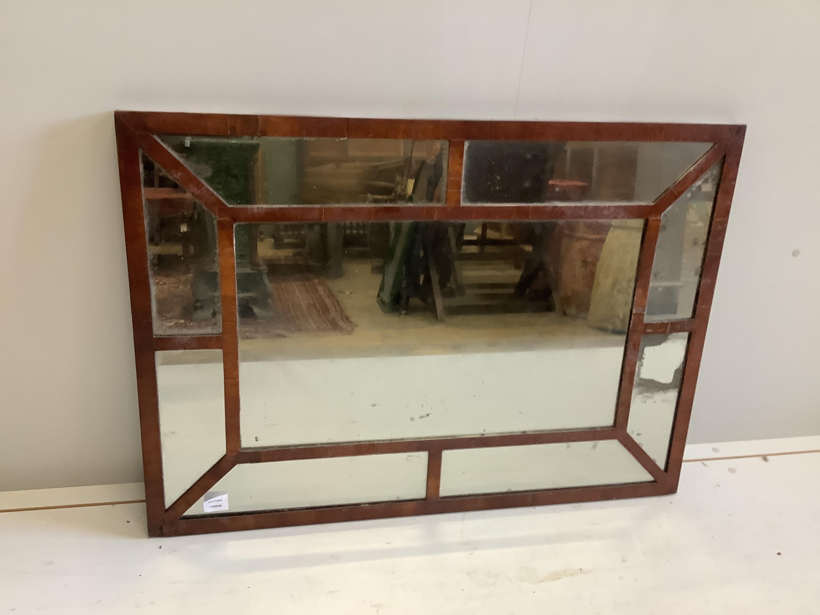 A 19th century rectangular mahogany wall mirror, width 98cm, height 70cm